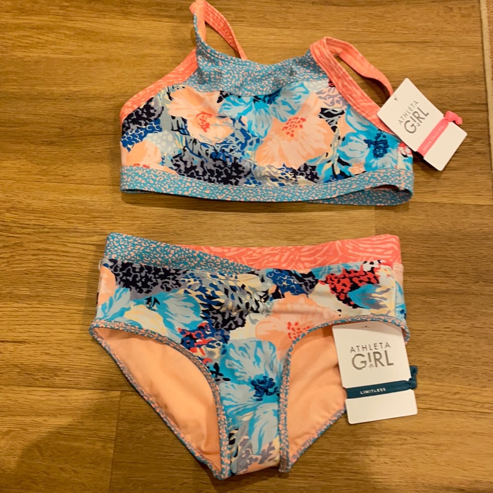Brand new Athleta girl two piece swim suit